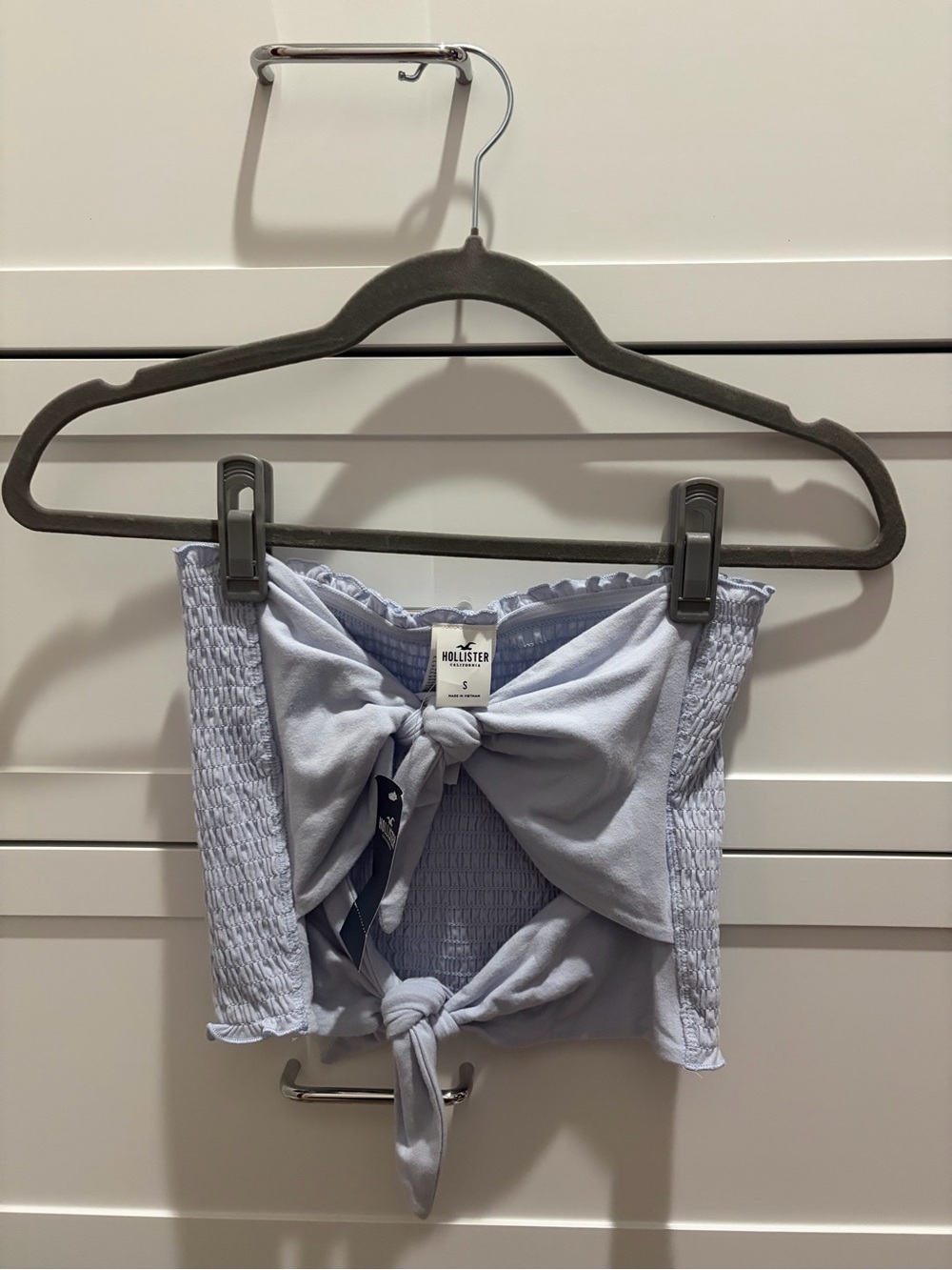 Hollister Light Blue Tie-Front Tube Top
